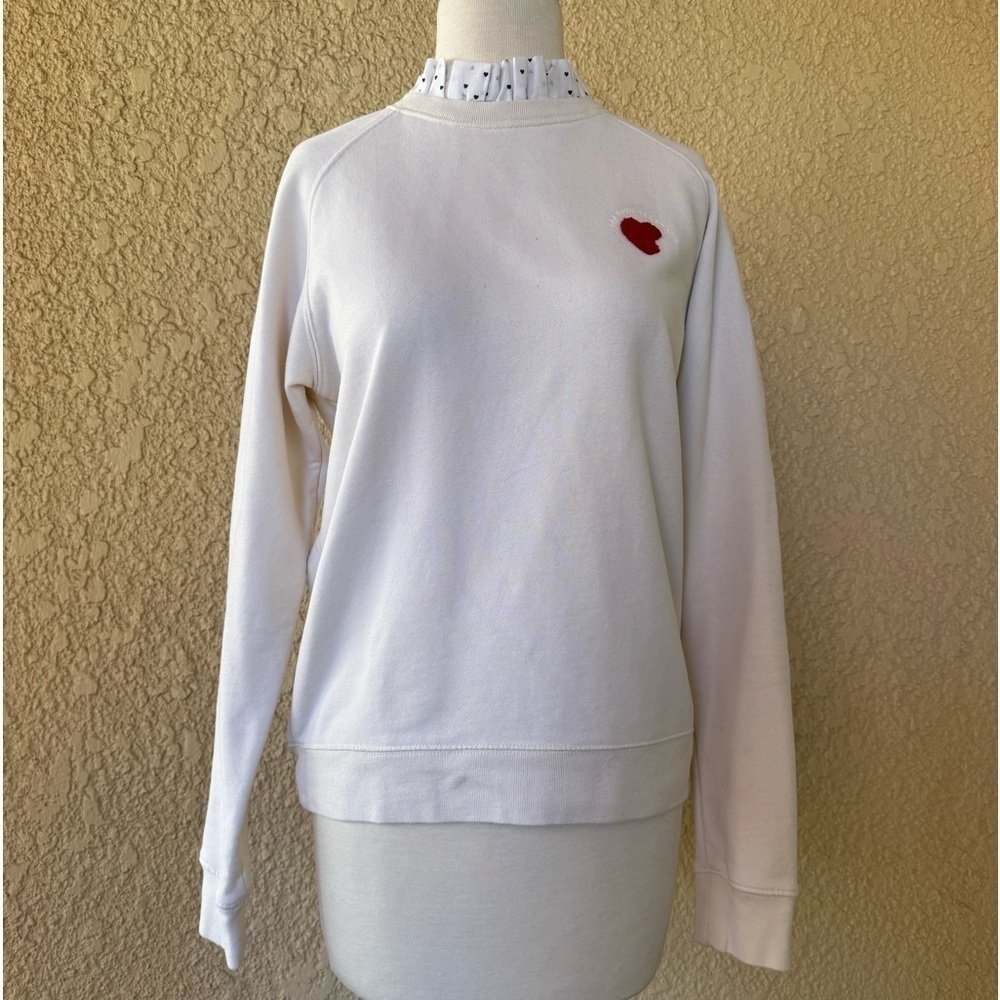 Scotch & Soda Sweatshirt‎ Classy High Neck Ruffle "Eat Your Heart Out" Sz. Small